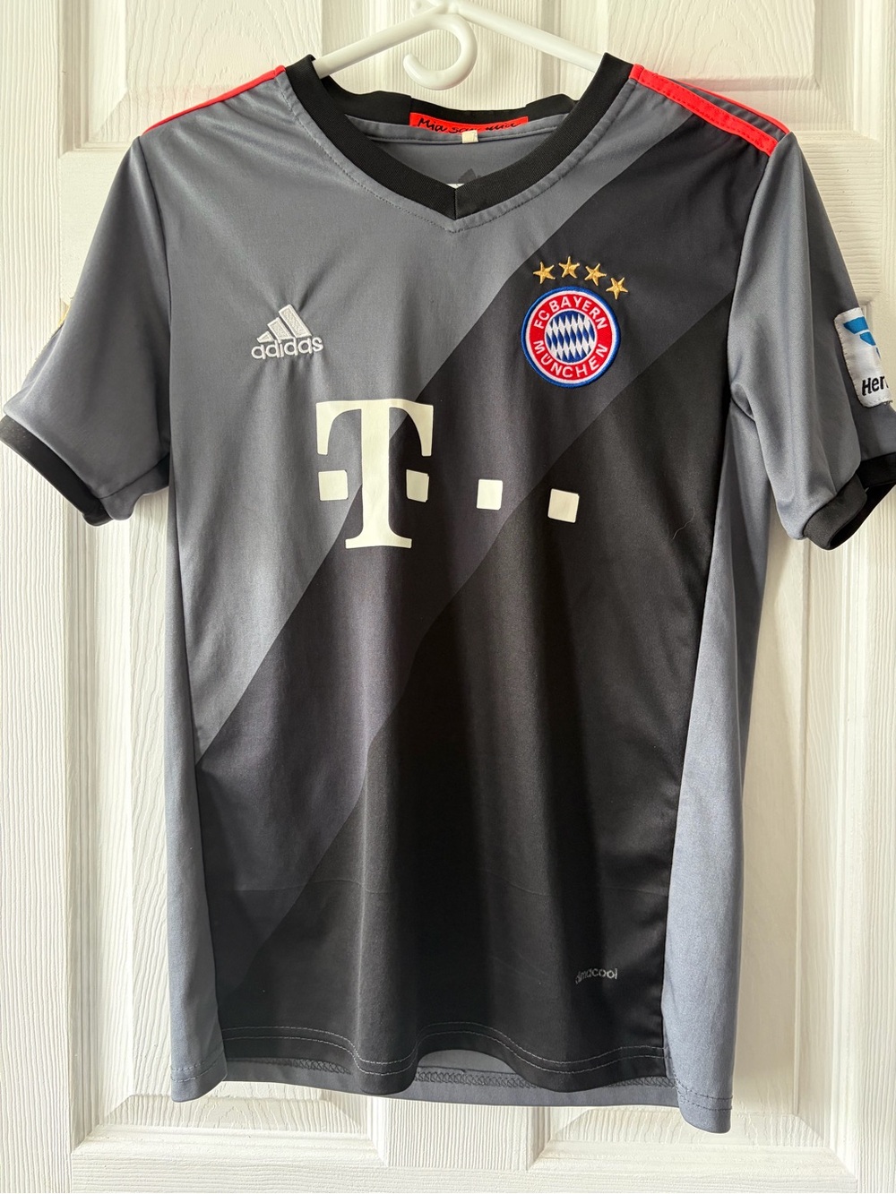 adidas Gray, Black & Red FC Bayern Munchen jersey size m
